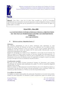 Fédération internationale de l’Action des chrétiens pour l’abolition de la Torture International Federation of Action by Christians for the Abolition of Torture Federación Internacional de la Acción de los Crist