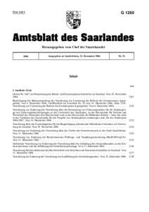 Preis 5,40 €  G 1260 Amtsblatt des Saarlandes Herausgegeben vom Chef der Staatskanzlei