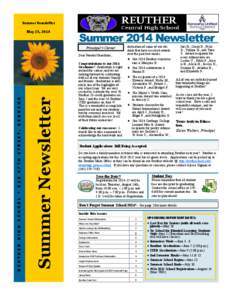 Summer Newsletter May 23, 2014 Principal’s Corner  Summer Newsletter