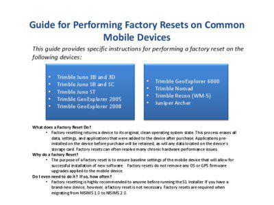 Guide for Performing Factory Resets on Common Mobile Devices This guide provides specific instructions for performing a factory reset on the