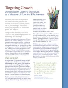 Targeting Growth: Using Student Learning Objectives as a Measure of Educator Effectiveness