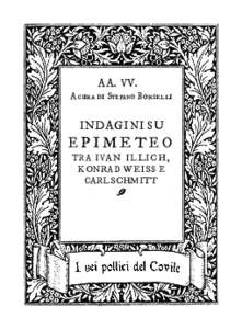 AA. V V. A cura di Stefano Borselli I NDAGI N I S U  EPIMETEO