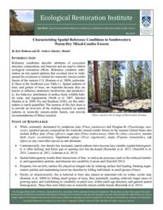Ecological Restoration Institute Fact Sheet: Characterizing Spatial Reference Conditions in Southwestern Warm/Dry Mixed-Conifer Forests May 2014 Characterizing Spatial Reference Conditions in Southwestern Warm/Dry Mixed-