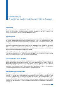 SRNWP-PEPS A regional multi-model ensemble in Europe