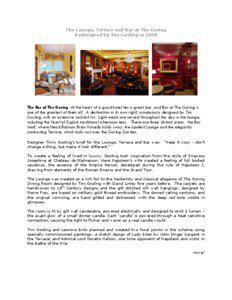 The Lounge, Terrace and Bar at The Goring Redesigned by Tim Gosling in 2008