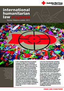 magazine Nuclear Weapons update, 2014 Paper cranes from the Australian Red Cross 1,000 Cranes Competition