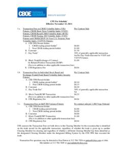 CFE Fee Schedule1 Effective November 13, [removed]a. Transaction Fees in CBOE Volatility Index (VIX) Futures, CBOE Short-Term Volatility Index (VXST)