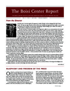 The Boisi Center Report the boisi center for religion and american public life at boston college vol. 7 !