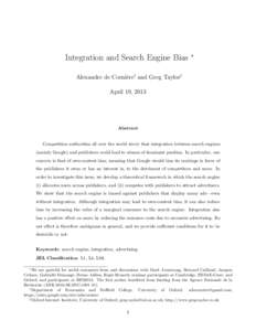 Integration and Search Engine Bias
