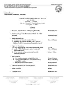 STATE OF CALIFORNIA – BUSINESS, CONSUMER SERVICES AND HOUSING AGENCY  EDMUND G. BROWN JR., Governor DEPARTMENT OF BUSINESS OVERSIGHT Ensuring a Fair and Secure Financial Services Marketplace for all Californians