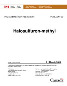 Proposed Maximum Residue Limit PMRL2014-09