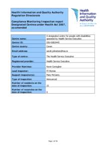 Microsoft Word - DCD Monitoring Report - DCAD10 HSE-Monaghan -  Manderely Lodge Community Home _MON-0011348_