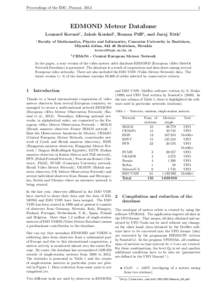 Proceedings of the IMC, Pozna´ n, [removed]EDMOND Meteor Database