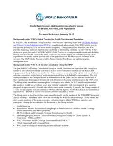 World Bank - Civil Society Consultative Group on Health, Nutrition, and Population