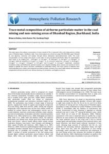 Atmospheric Pollution Research  Atmospheric Pollution Research www.atmospolres.com  Trace metal composition of airborne particulate matter in the coal