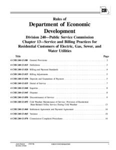 Rules of  Department of Economic Development Division 240—Public Service Commission Chapter 13—Service and Billing Practices for