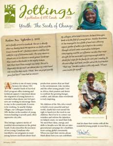 A publication of USC CanadaYouth: The Seeds of Change