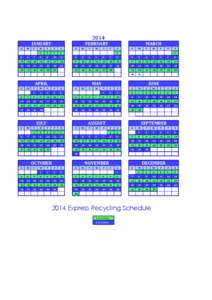 2014 Express Recycling Calendar A B Schedule