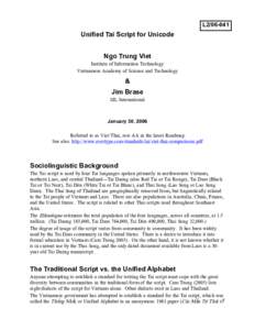 Languages of Laos / Languages of Vietnam / Brahmic scripts / Tai Dam language / Tai Lü language / Tai Nüa language / Unicode / Tai peoples / Lao language / Tai languages / Asia / Languages of Thailand