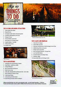 Top 10  THINGS TO DO in northern tasmania