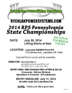 Revolution Powerlifting Syndicate  RYCHLAKPOWERSYSTEMS.COM 2014 RPS Pennsylvania