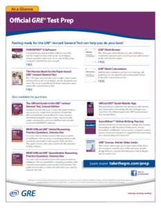 GRE Advisor Kit Test Prep at a Glance Flyer