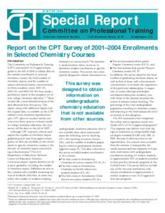 WINTER[removed]Special Report Committee on Professional Training American Chemical Society