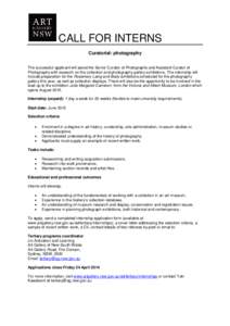 Call for interns - curatorial: photography