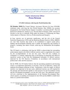 Iraq / Asia / United Nations Assistance Mission in Iraq / World Statistics Day