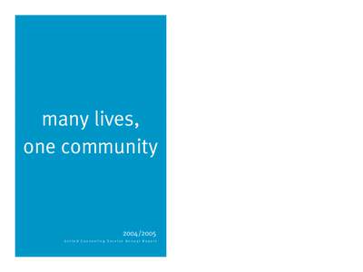 many lives, one community[removed]United Counseling Service Annual Report