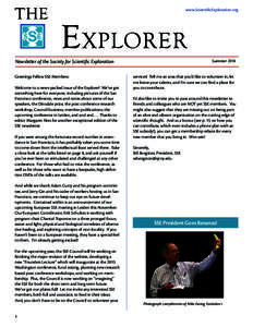 THE  www.ScientificExploration.org E XPLORER