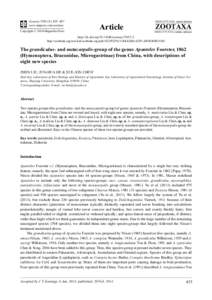 The grandiculus- and metacarpalis-group of the genus Apanteles Foerster, 1862 (Hymenoptera, Braconidae, Microgastrinae) from China, with descriptions of eight new species