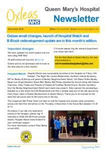 Queen Mary’s Hospital  Newsletter NovemberEditor: Denise Webb Email: 