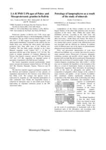 2074  Goldschmidt Conference Abstracts LA-ICPMS U-Pb ages of Paleo- and Mesoproterozoic granites in Bolivia