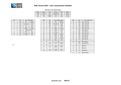 RWC Sevens 2013 Match Schedule -dkx