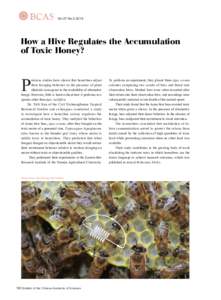 BCAS  Vol.27 No[removed]How a Hive Regulates the Accumulation of Toxic Honey?