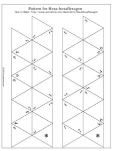 Hexa-hexaflexagon project pattern - numbered, ready to color