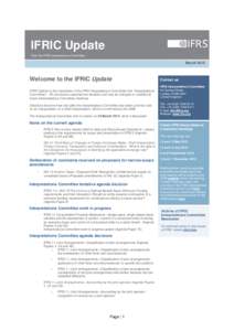 IFRIC Update From the IFRS Interpretations Committee MarchWelcome to the IFRIC Update