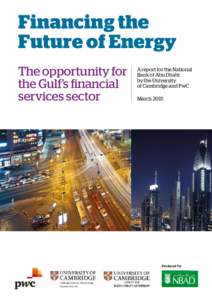 Financing the Future of Energy The opportunity for the Gulf’s financial services sector