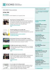 ESCMID Online-Newsletter | 20. May 2009