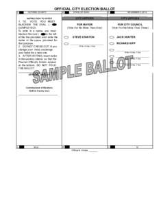 OFFICIAL CITY ELECTION BALLOT A GUTHRIE COUNTY  B