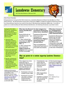 LansdowneElementary-Reward-School-Newsletter