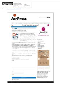 Newspaper metadata: Source: Airpressonline.it Author:  Country: Italy