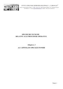 ISTITUTO ISTRUZIONE SUPERIORE INDUSTRIALE “L. COBIANCHI ” Piazza M Piazza Martiri di Trarego, Verbania (VB)  CentralinoPresidenzaFaxE-mail:  