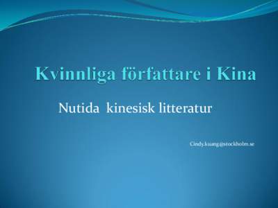 Kvinnliga författare i Kina