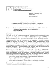 EUROPEAN COMMISSION Employment, Social Affairs and Equal Opportunities DG Directorate-General General Coordination, Interinstitutional Relations  Brussels, 21 December 2006