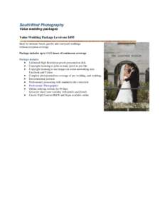 SouthWind Photography Value wedding packages Value Wedding Package Level one $495