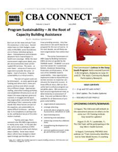 A CAPACITY BUILDING PROGRAM OF THE LATINO COMMISSION ON AIDS  CBA CONNECT Volume 1, Issue 4  July 2010