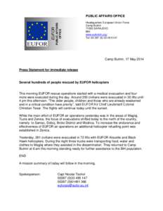 EUFOR  PUBLIC AFFAIRS OFFICE  PUBLIC AFFAIRS OFFICE