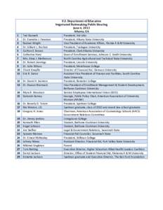 Negotiated Rulemaking Public Hearing Presenters:  June 4, 2013, Atlanta, GA (PDF)